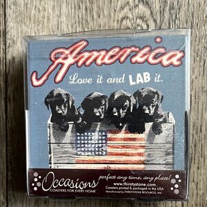 America Love it and LAB it Coasters